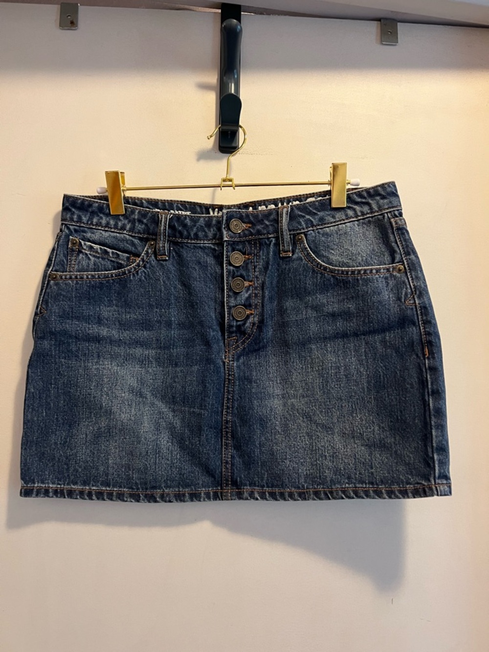 Volcom Button Up Jean Mini Skirt